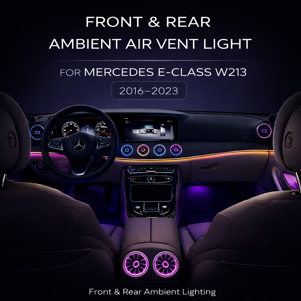64-Color Ambient Air Vent Light Kit for Mercedes E-Class W213 (2016–2023, Front & Rear)