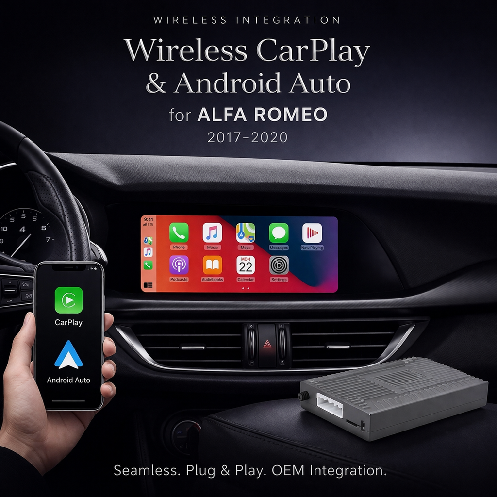 Wireless Apple CarPlay & Android Auto Upgrade Module for Alfa Romeo Giulia & Stelvio (2017–2020)