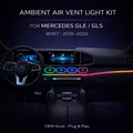 64-Color LED Air Vent Ambient Lighting Kit for Mercedes-Benz GLE & GLS W167 (2019–2024)