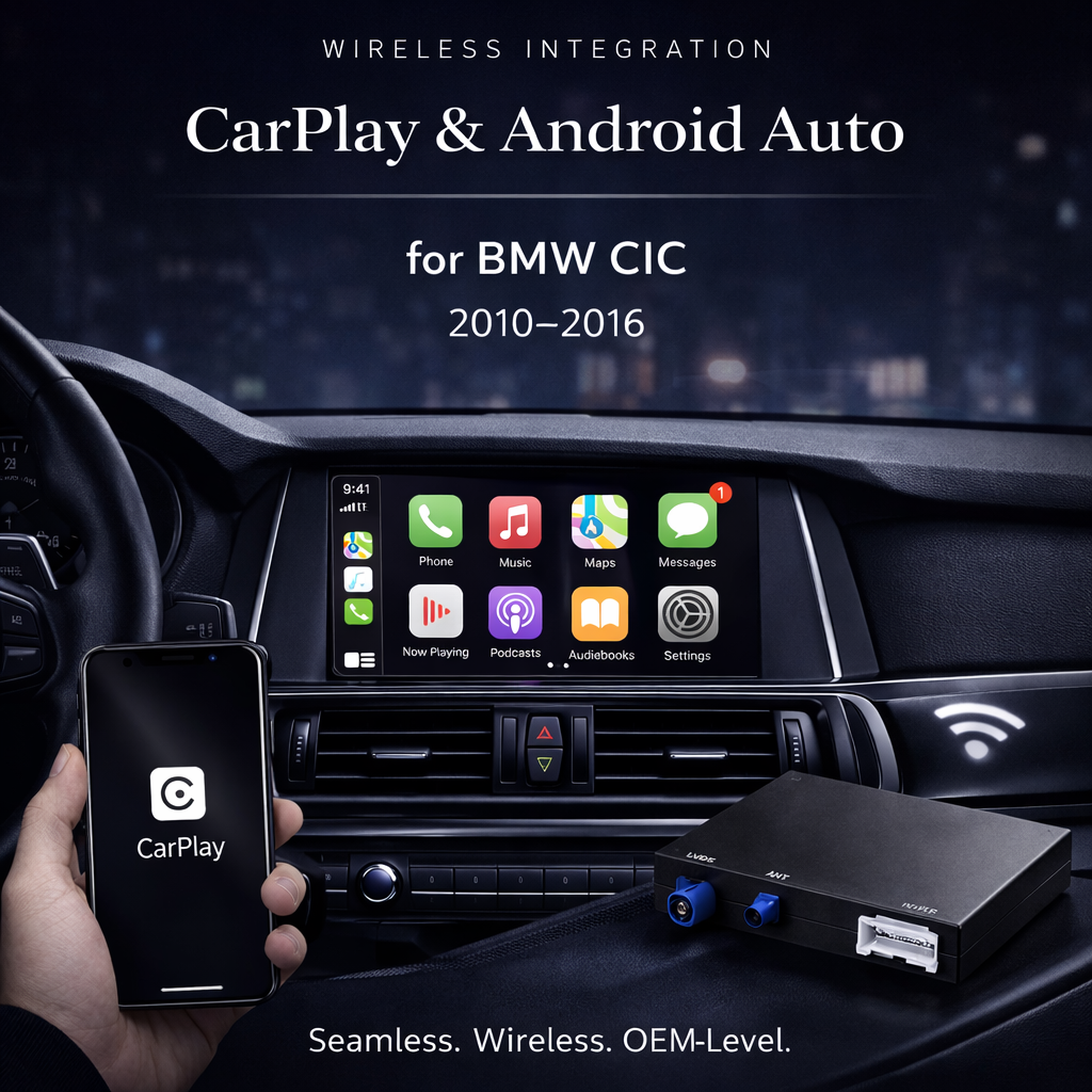 Wireless Apple CarPlay & Android Auto Module Kit for BMW CIC (1, 3, 5, 7 Series, X3 & X5, 2008–2013)