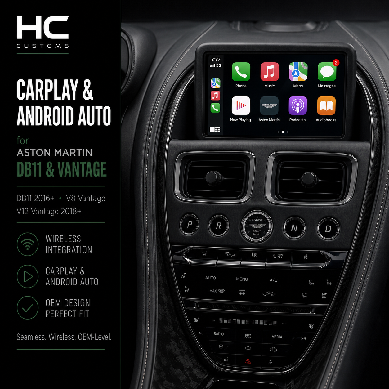 Wireless Apple CarPlay & Android Auto Module for Aston Martin DB11 & Vantage (2016–2023)
