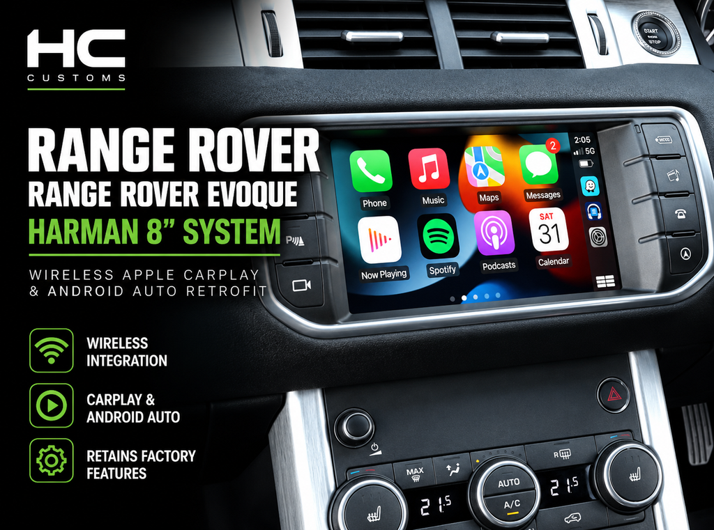 Range Rover Evoque, L405 & L494 Wireless Apple CarPlay & Android Auto Retrofit Module – Harman 8”