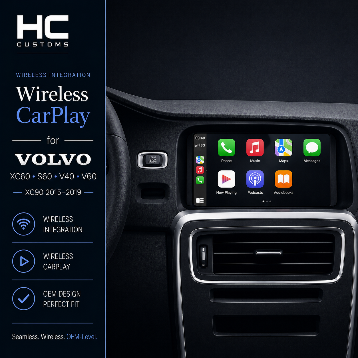 Wireless Carplay/Android Auto Module for Volvo XC60 S60 V40 V60  XC90 15-19