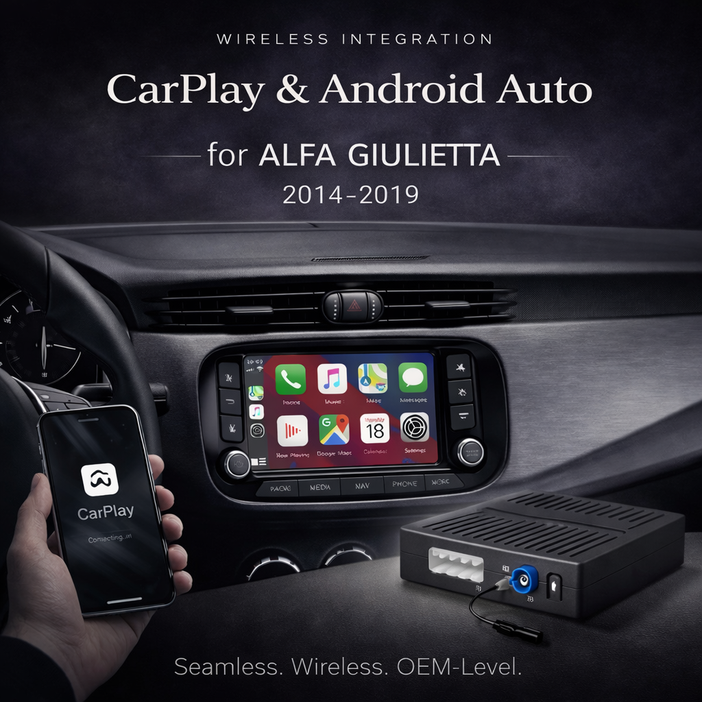 Wireless Apple CarPlay & Android Auto Module for Alfa Romeo Giulietta (7” Display, 2014–2019)