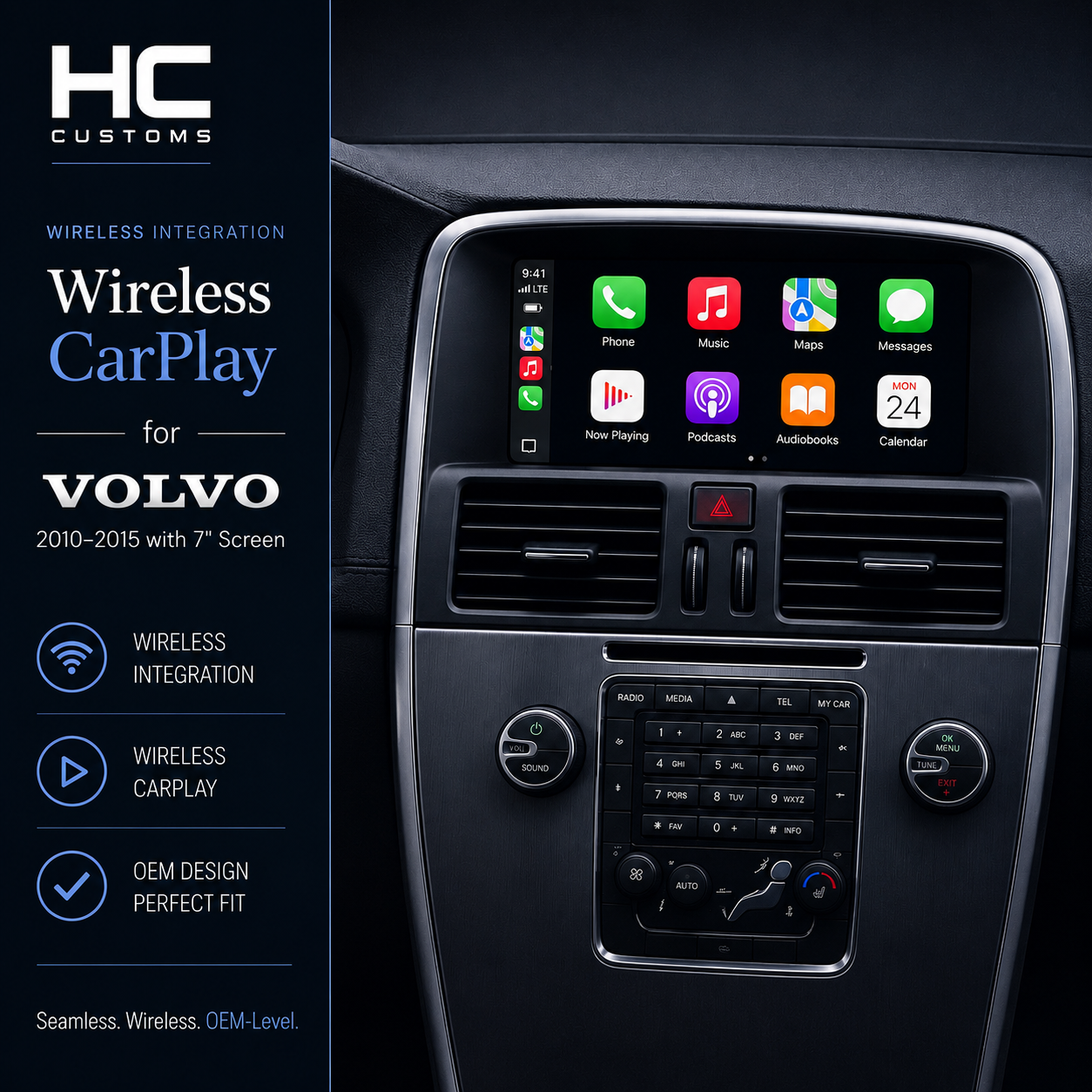 Wireless Apple CarPlay & Android Auto Module for Volvo XC60, S60, V40, V60 & XC90 (2010–2015)