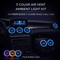 3-Color Ambient Air Vent LED Light Kit for Mercedes C-Class W205 & GLC X253 (2014–2020)