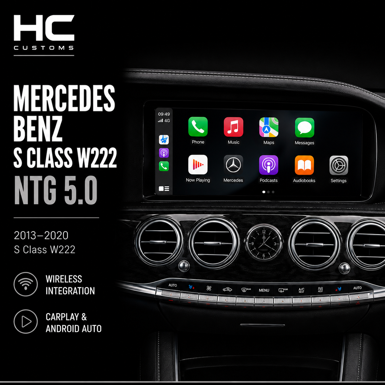 Wireless Apple CarPlay & Android Auto Module for Mercedes-Benz S-Class W222 & W217 (2014–2020)