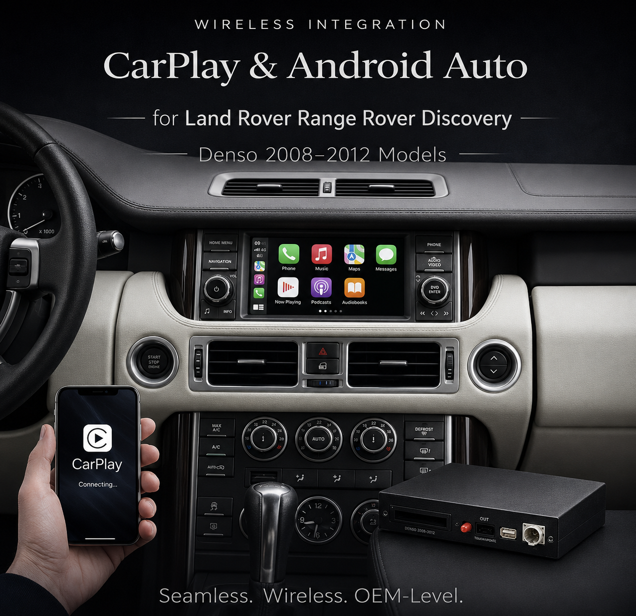 Land Rover Range Rover Discovery Wireless Apple CarPlay & Android Auto Retrofit Kit (Denso)