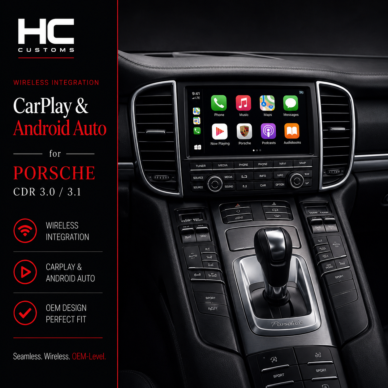 Wireless Apple CarPlay & Android Auto Module for Porsche CDR 3.0 & 3.1 (2012–2016)
