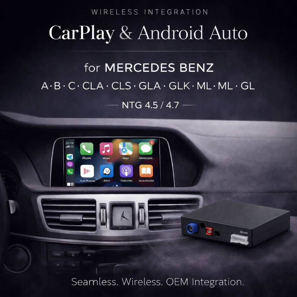 Wireless Apple CarPlay & Android Auto Module for Mercedes NTG4.5/4.7 (A, B, C, E, CLA, CLS, GLA & GLK)