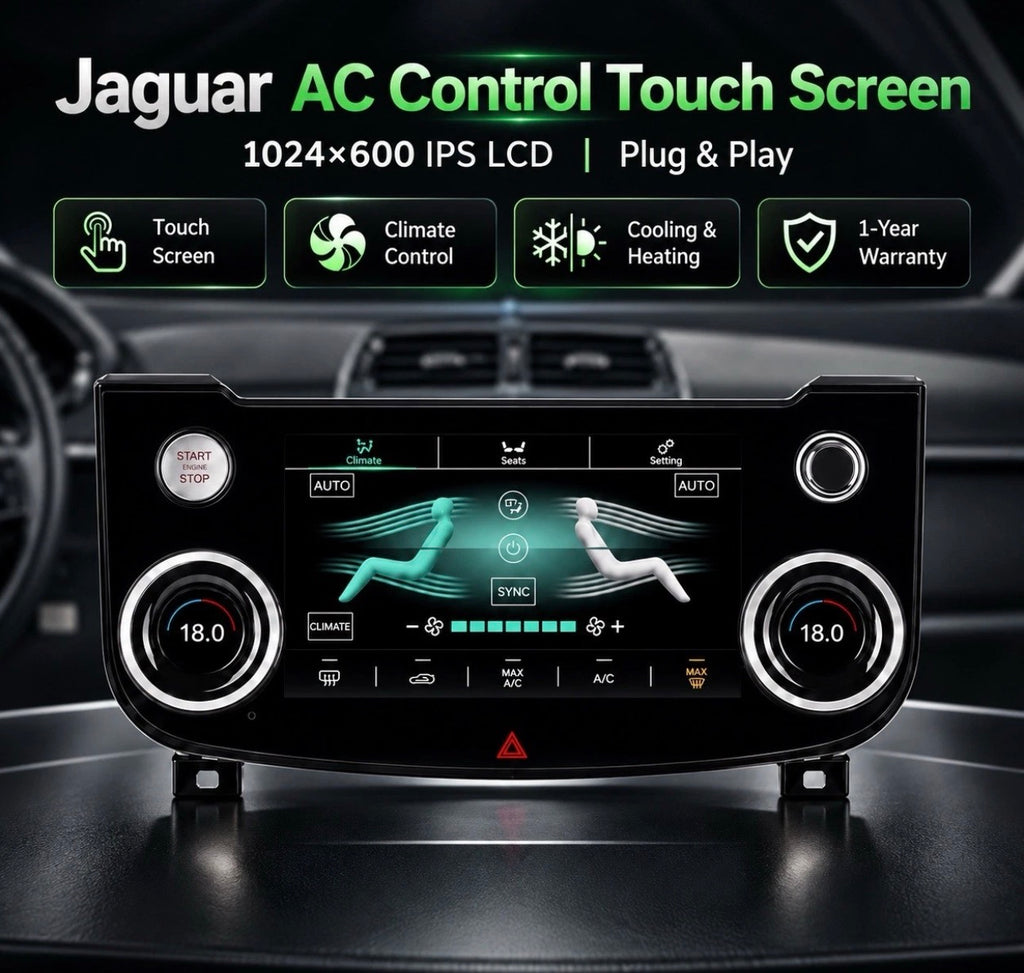 Jaguar XE, XF & F-PACE 2015–2020 LCD Touchscreen Climate Control & AC Panel Upgrade