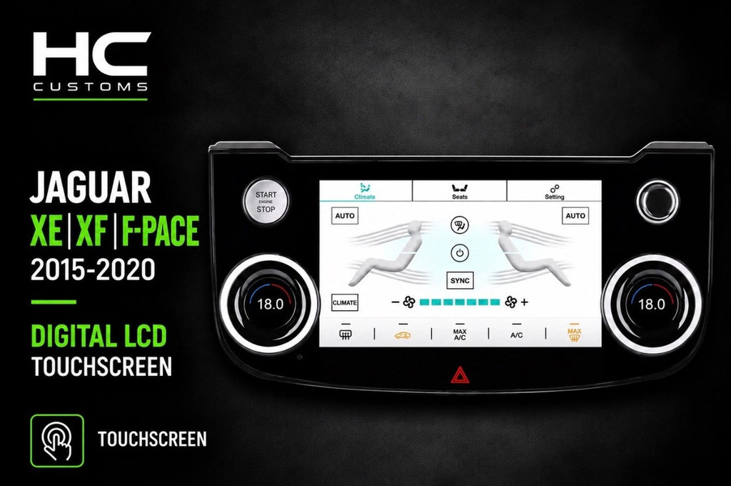 Jaguar XE, XF & F-PACE 2015–2020 LCD Touchscreen Climate Control & AC Panel Upgrade