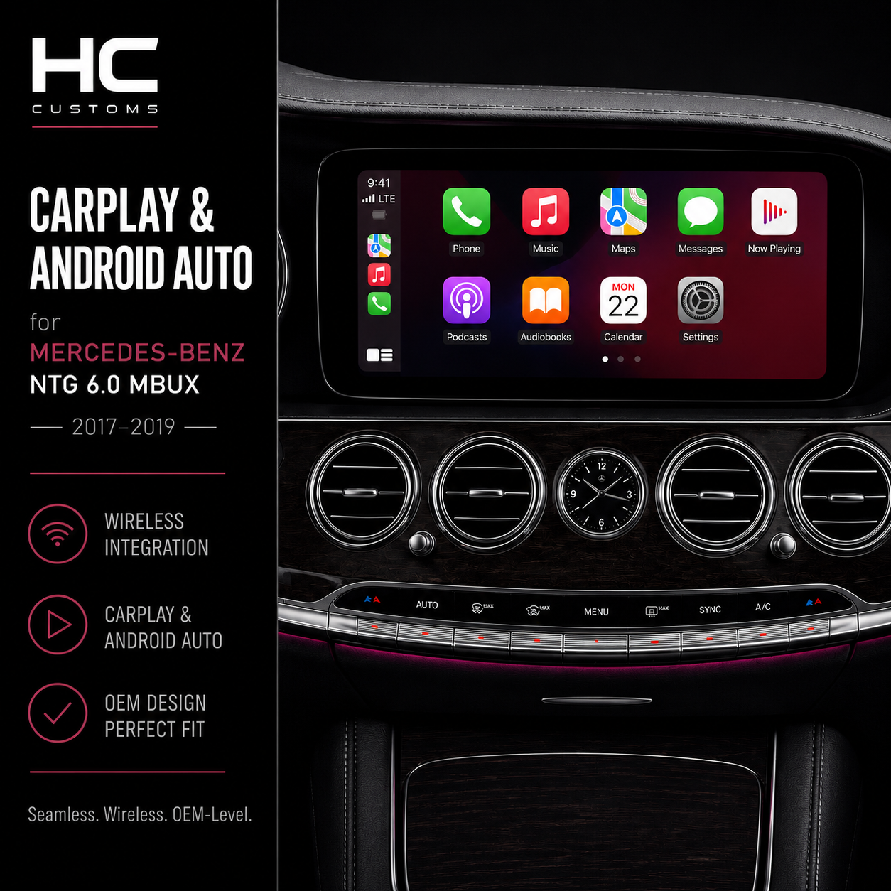 Wireless Apple CarPlay & Android Auto Retrofit Module for Mercedes-Benz MBUX (NTG 6.0)
