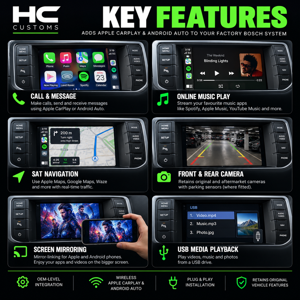 Land Rover Discovery & Freelander 2 Wireless Apple CarPlay & Android Auto Retrofit Module – Bosch