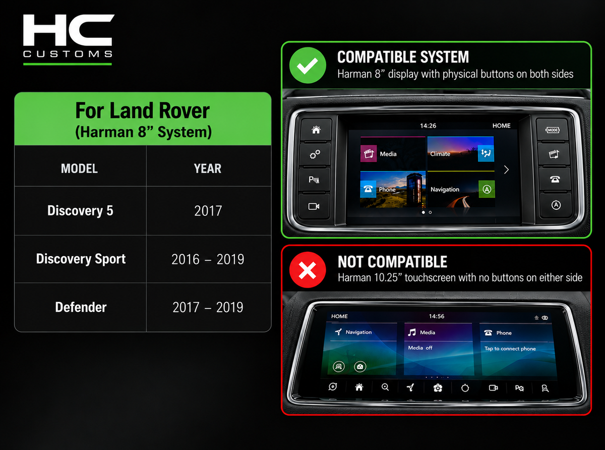 Land Rover Discovery 5 & Discovery Sport Wireless Apple CarPlay & Android Auto Retrofit – Harman 8”