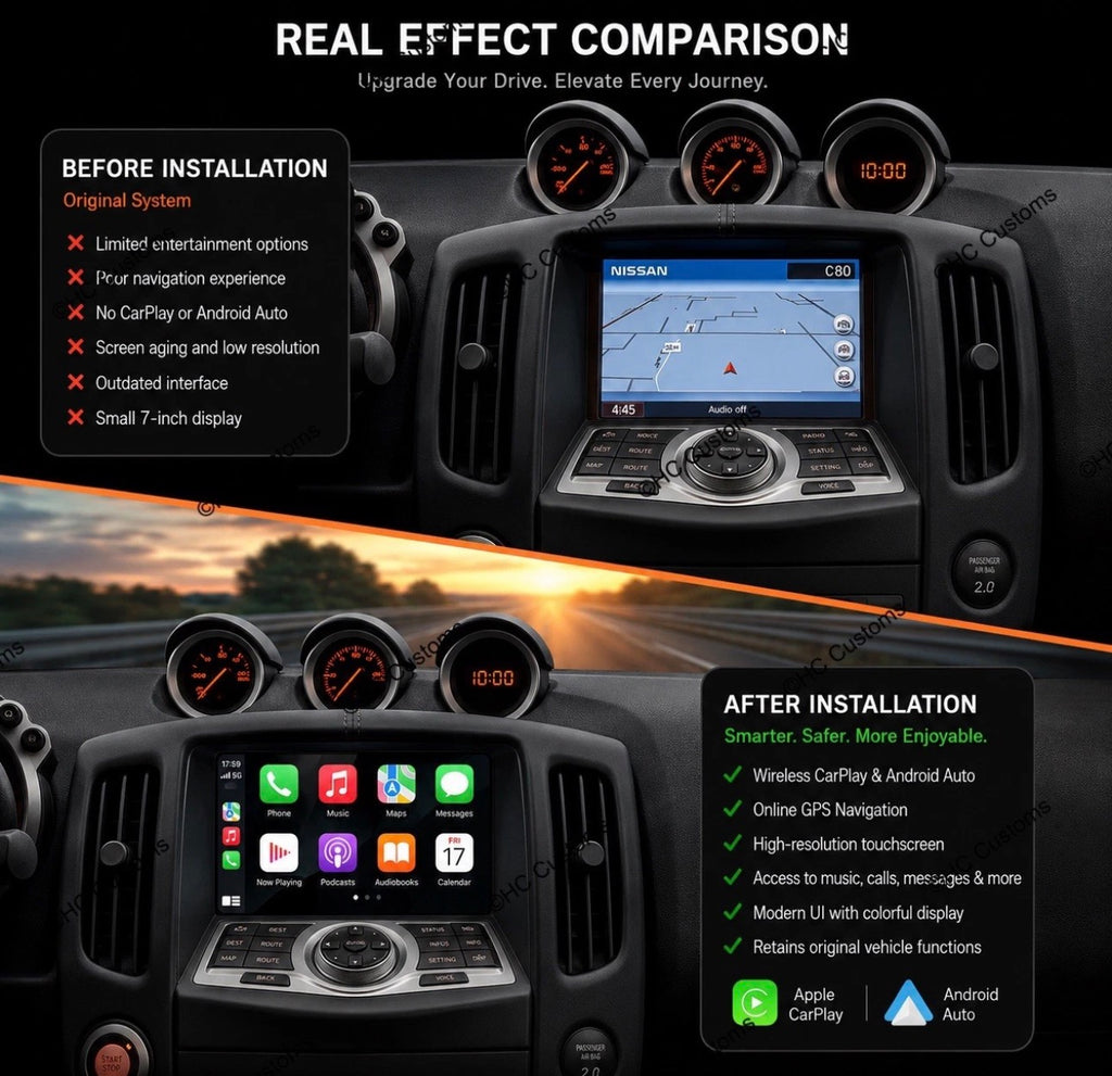 Wireless CarPlay Android Auto Decoder Module for Nissan 370Z GTR R35 Infiniti QX