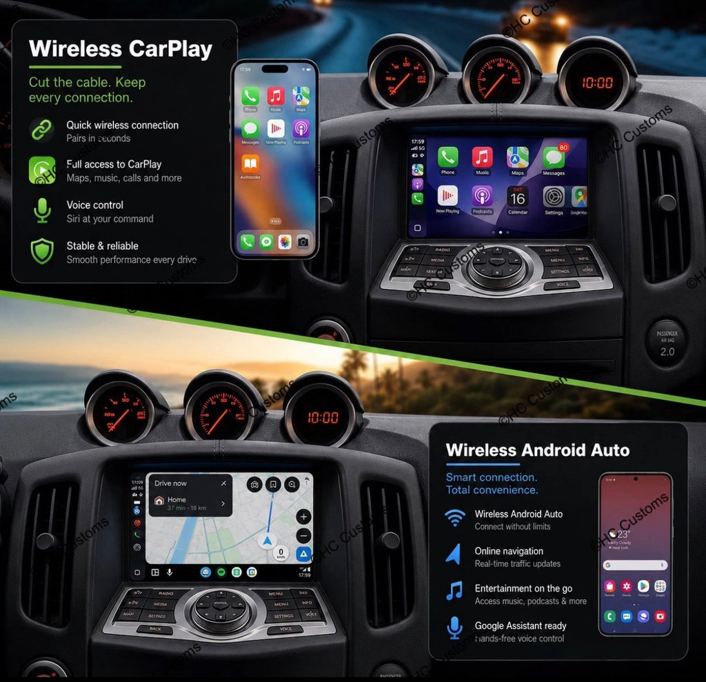 Wireless CarPlay Android Auto Decoder Module for Nissan 370Z GTR R35 Infiniti QX