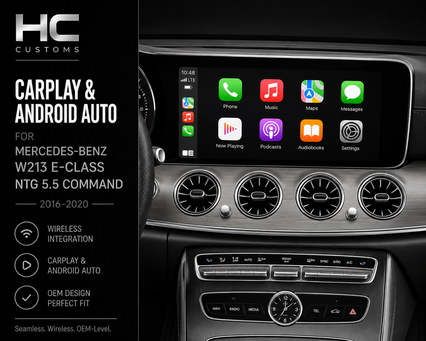 Wireless CarPlay Android Auto Module Mercedes W213 E-Class NTG 5.5 Command OEM