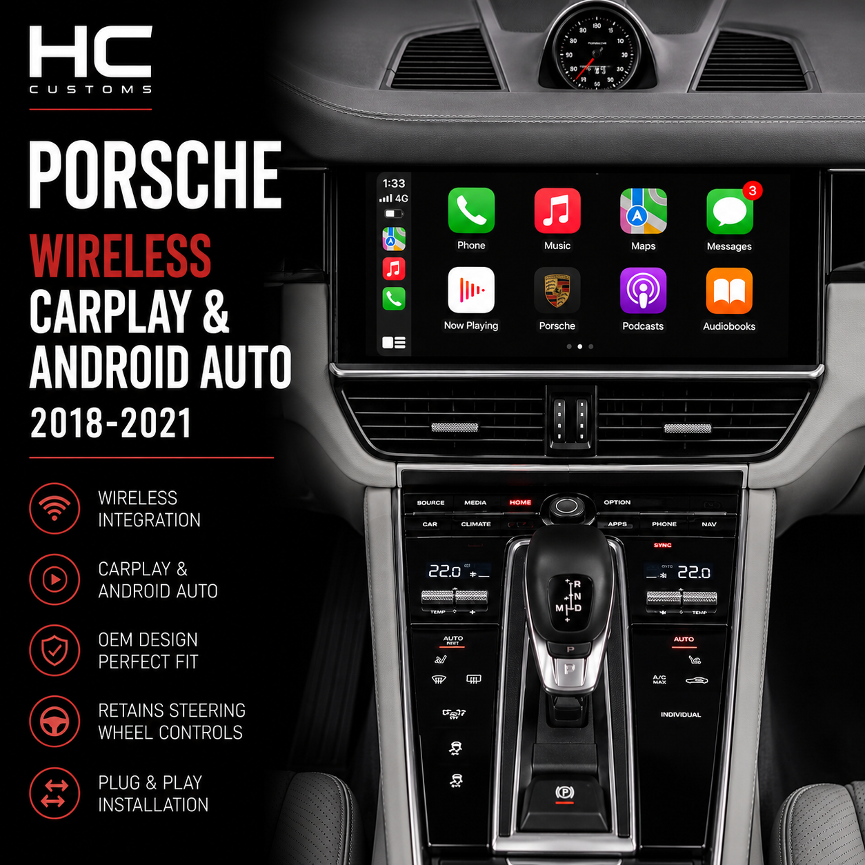 Wireless CarPlay Android Auto Module Porsche Panamera 2018-2021 OEM Upgrade