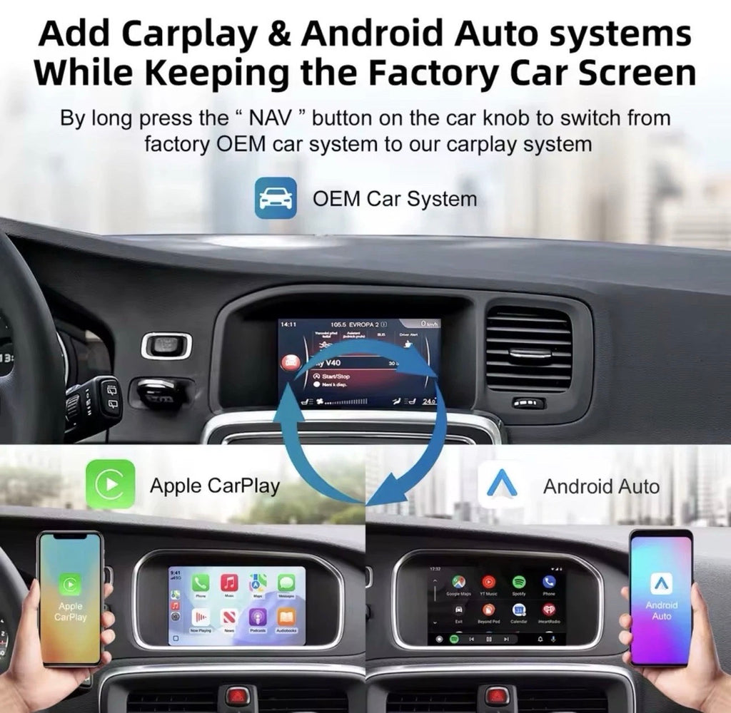 Wireless Apple CarPlay & Android Auto Module for Volvo XC60, S60, V40, V60 & XC90 (2010–2015)