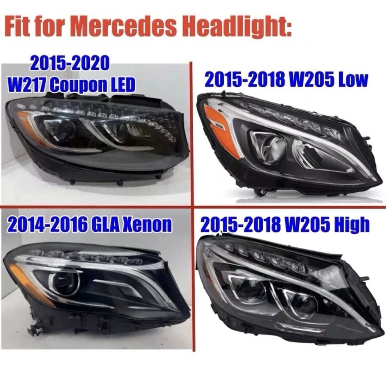 RGB DRL LED Modules with App Control for Mercedes W205, W217 & W156 (C-Class, S-Class, GLA, 2015–2020)