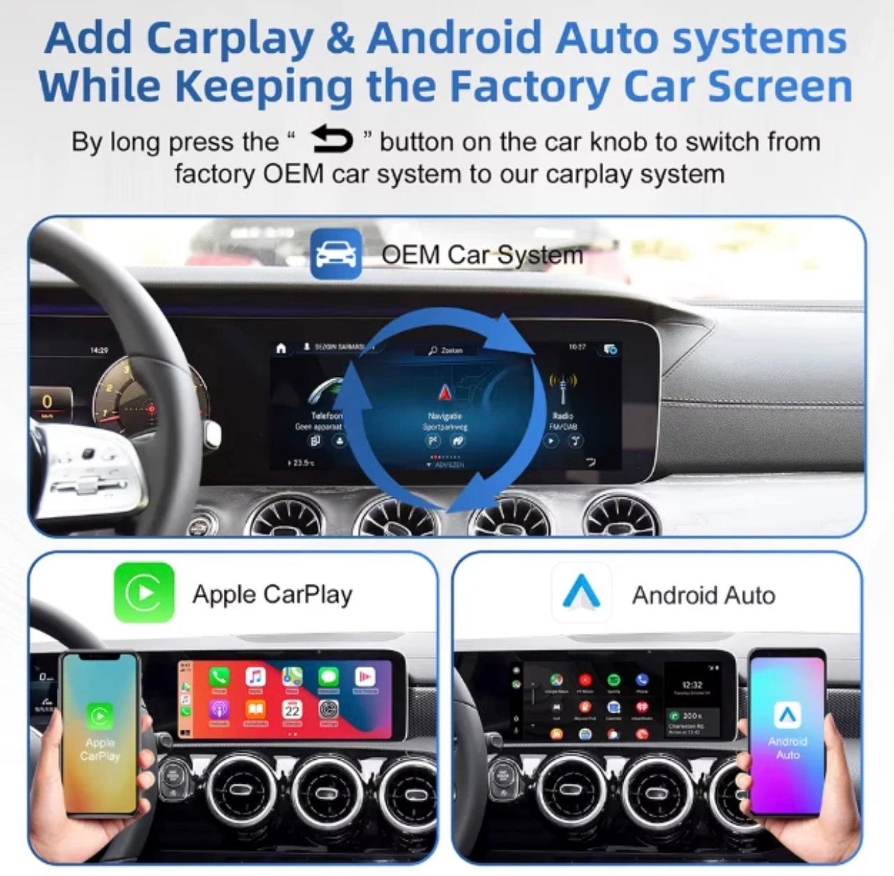 Wireless Apple CarPlay & Android Auto Retrofit Module for Mercedes-Benz MBUX (NTG 6.0)