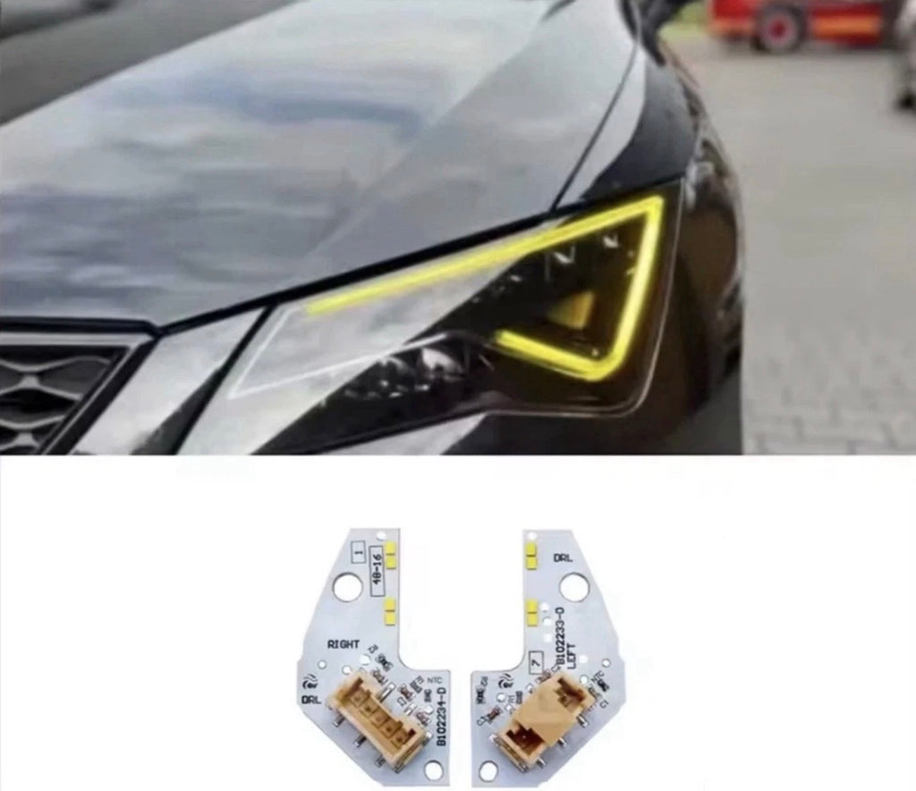 Yellow Angel Eye DRL LED Boards for Seat Leon Cupra MK3 (2017–2020)