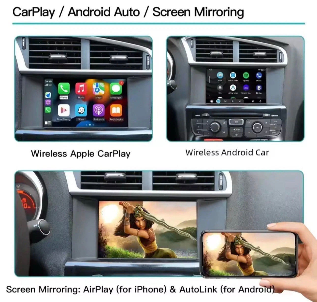 Wireless Apple CarPlay & Android Auto Module for Peugeot & Citroën (SMEG & MRN Systems)