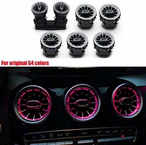 64-Color Ambient Air Vent LED Light Kit for Mercedes C-Class W205 & GLC X253 (2014–2020)