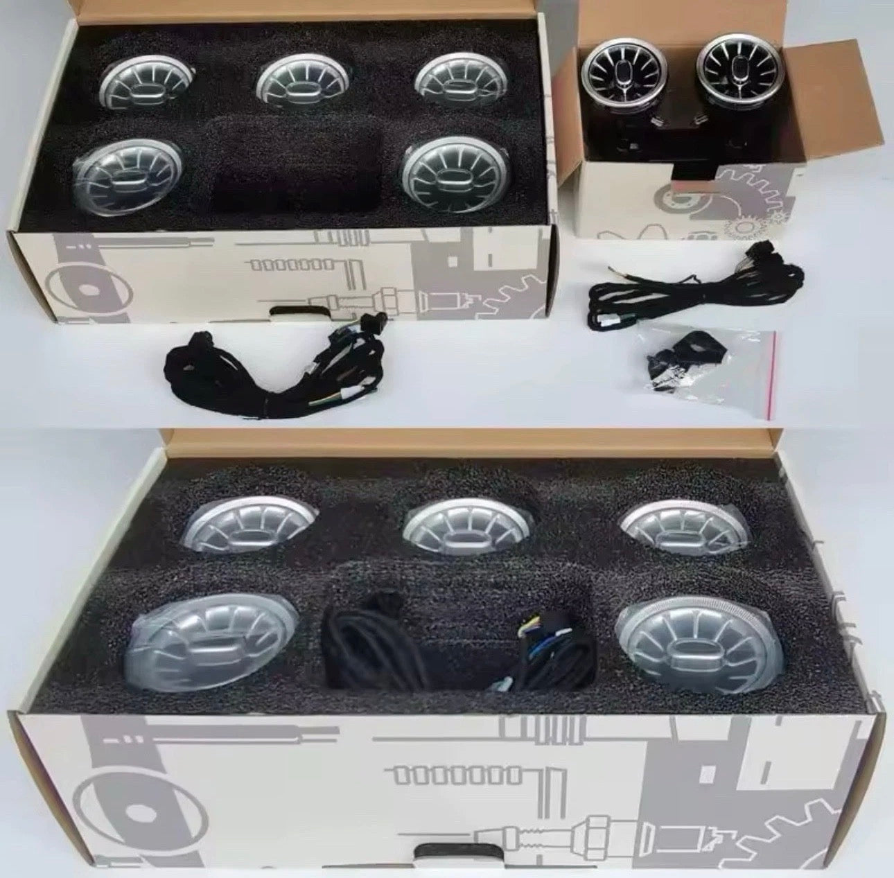 64-Color Ambient Air Vent LED Light Kit for Mercedes C-Class W205 & GLC X253 (2014–2020)