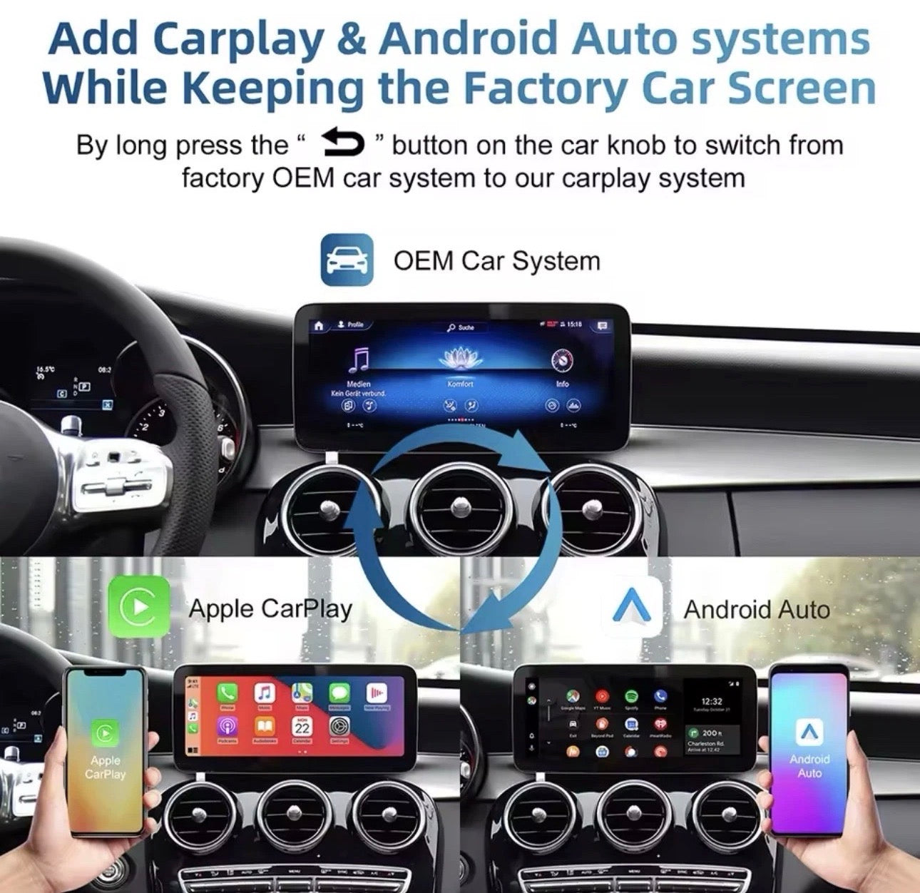 Wireless Apple CarPlay & Android Auto Module for Mercedes-Benz NTG 5.5 COMAND