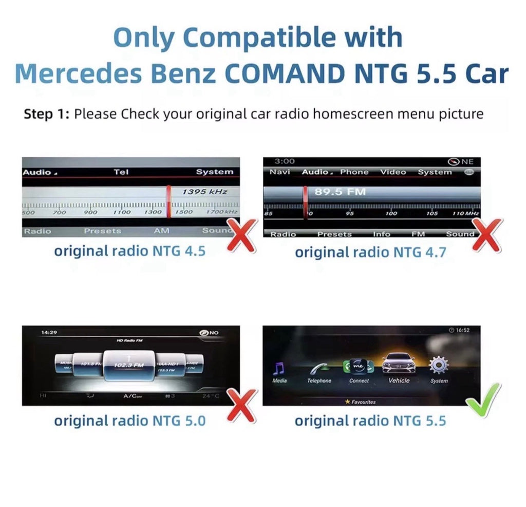 Wireless Apple CarPlay & Android Auto Module for Mercedes-Benz NTG 5.5 COMAND