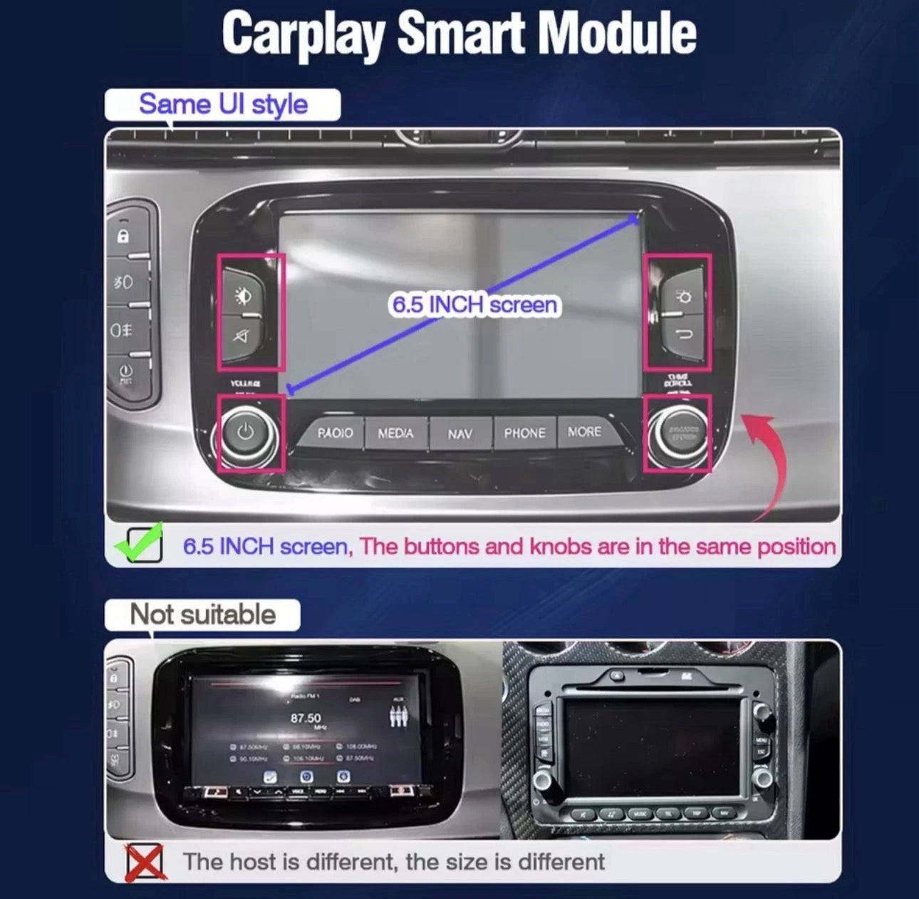 Wireless Apple CarPlay & Android Auto Module for Alfa Romeo Giulietta (7” Display, 2014–2019)