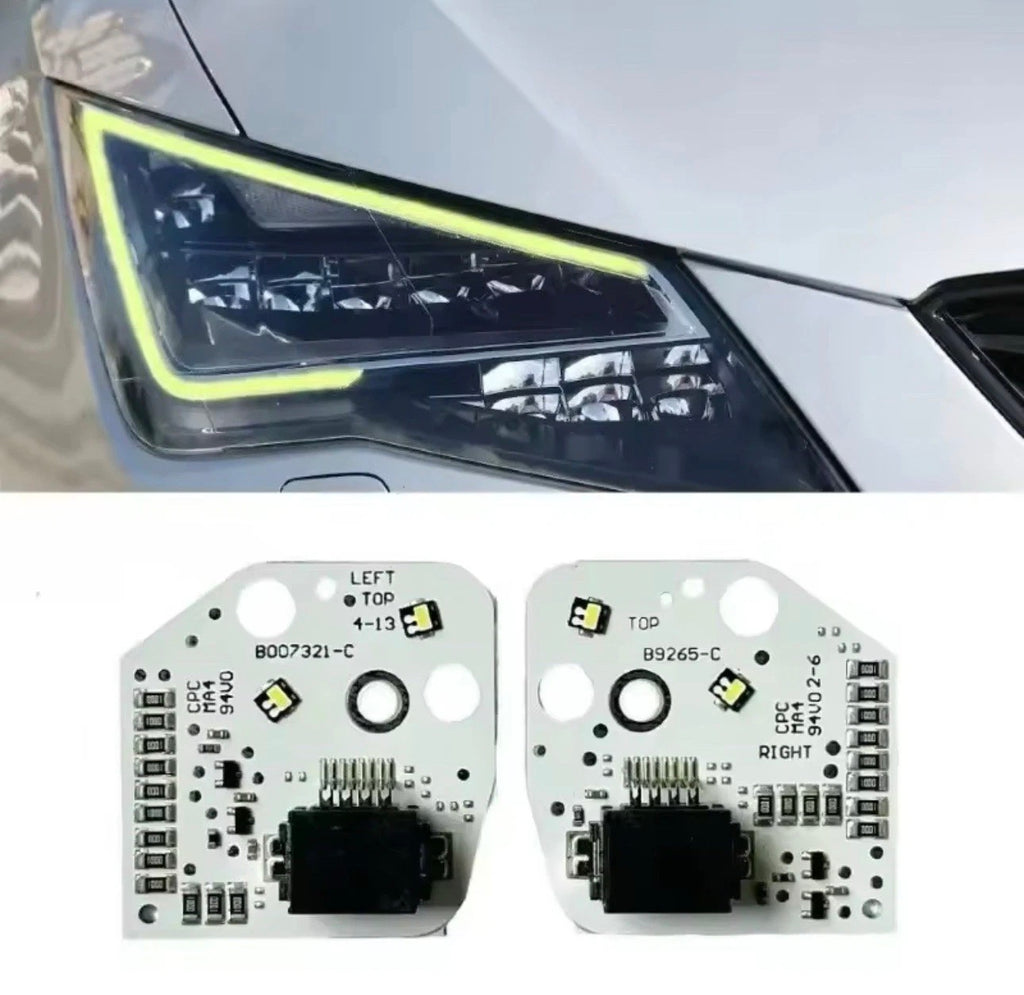Yellow Angel Eye DRL LED Boards for Seat Leon Cupra MK3 (2013–2015)