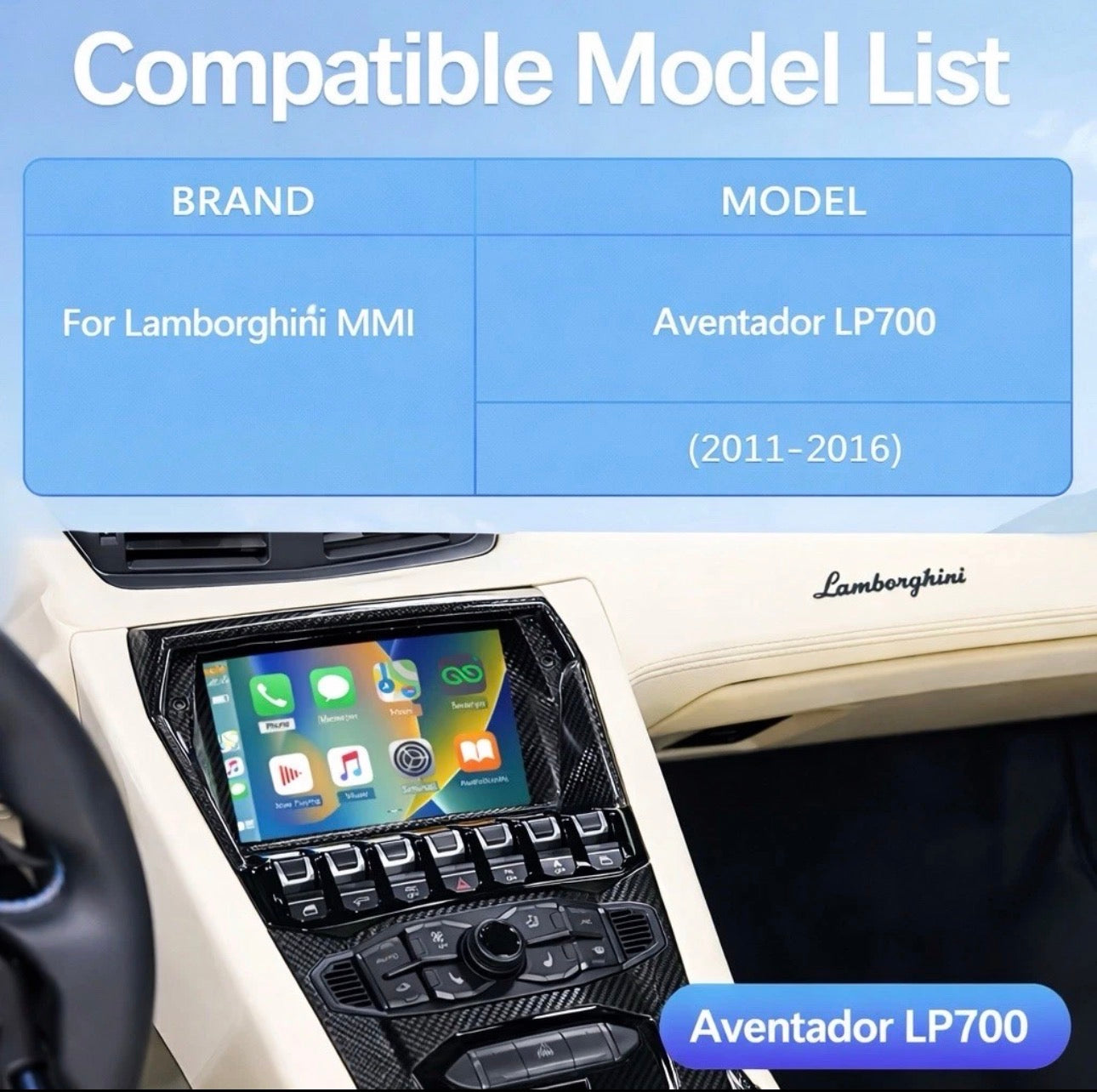 Lamborghini Aventador LP700 CarPlay & Android Auto Module (MMI, 2011–2016)