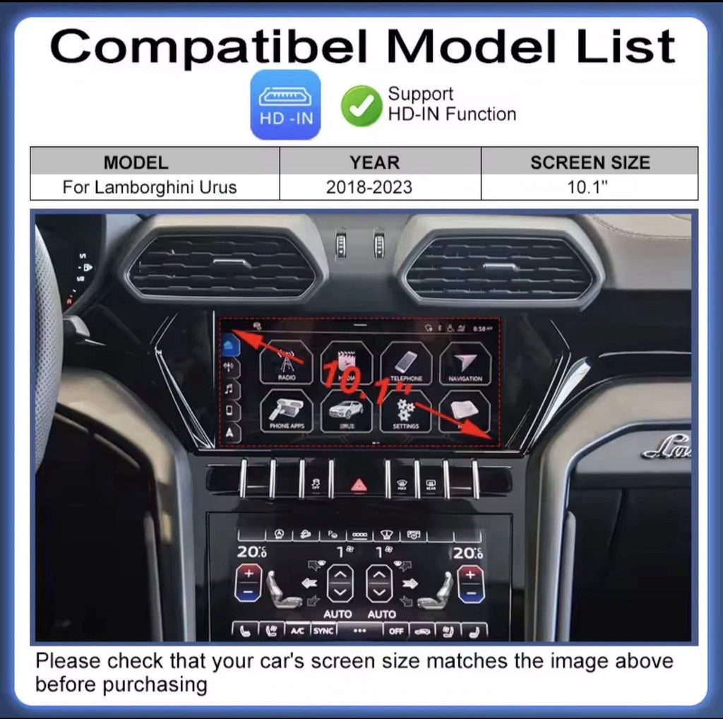 Lamborghini Urus CarPlay & Android Auto Module (MIB3, 2018–2023)