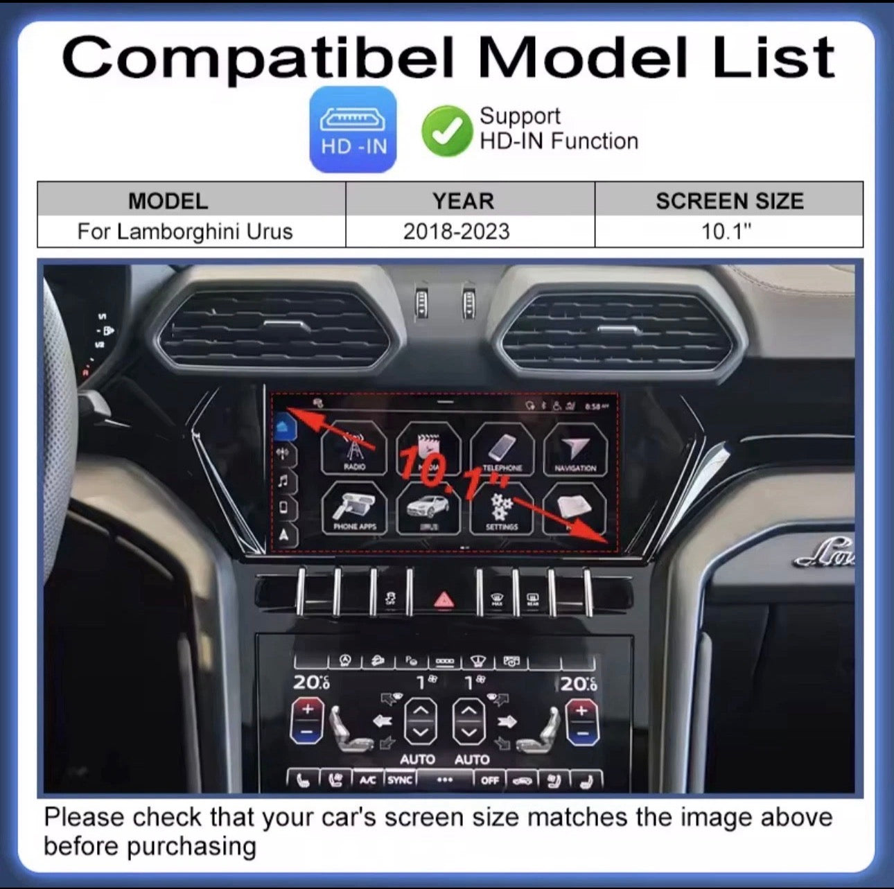 Lamborghini Urus CarPlay & Android Auto Module (MIB3, 2018–2023)