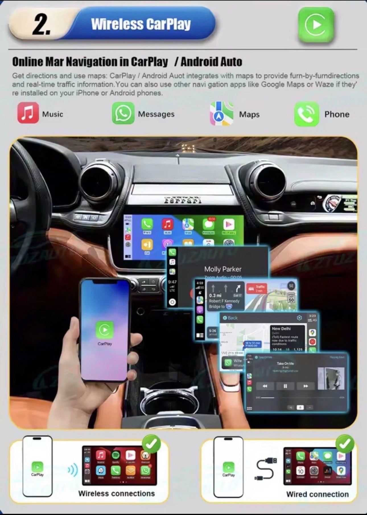 Ferrari California T CarPlay & Android Auto Module (MIB3, 2015–2018)