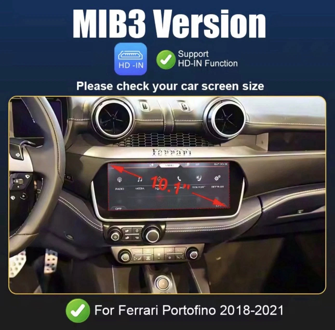 Ferrari Portofino CarPlay & Android Auto Module (MIB3, 2018–2021)