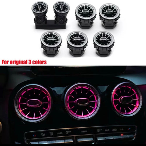3-Color Ambient Air Vent LED Light Kit for Mercedes C-Class W205 & GLC X253 (2014–2020)
