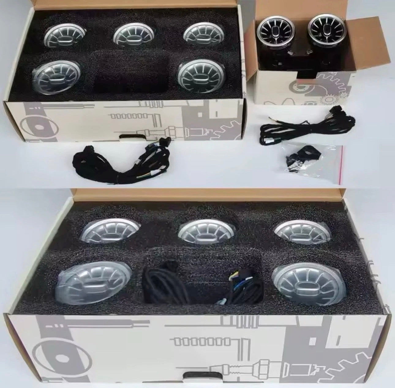 3-Color Ambient Air Vent LED Light Kit for Mercedes C-Class W205 & GLC X253 (2014–2020)