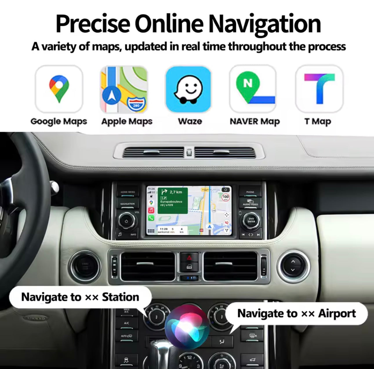 Land Rover Range Rover Discovery Wireless Apple CarPlay & Android Auto Retrofit Kit (Denso)
