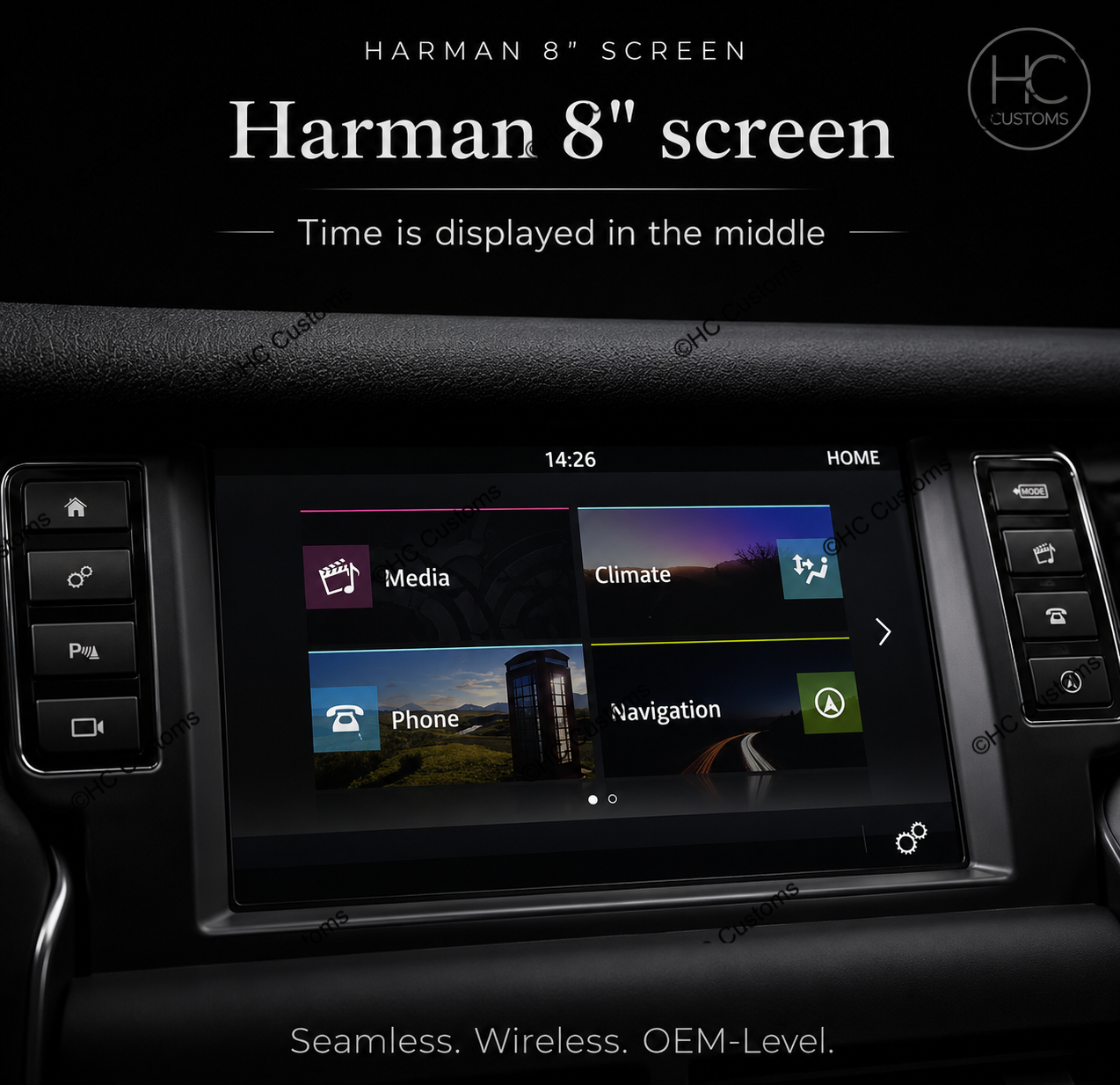 Wireless Apple CarPlay & Android Auto for Land Rover & Jaguar (8” Harman Systems)