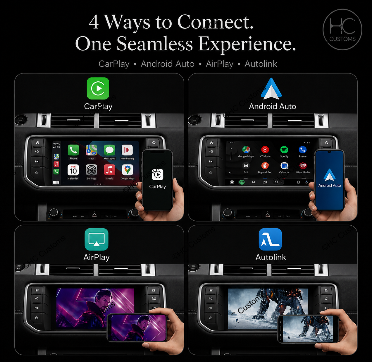 Wireless Apple CarPlay & Android Auto for Land Rover & Jaguar (8” Harman Systems)