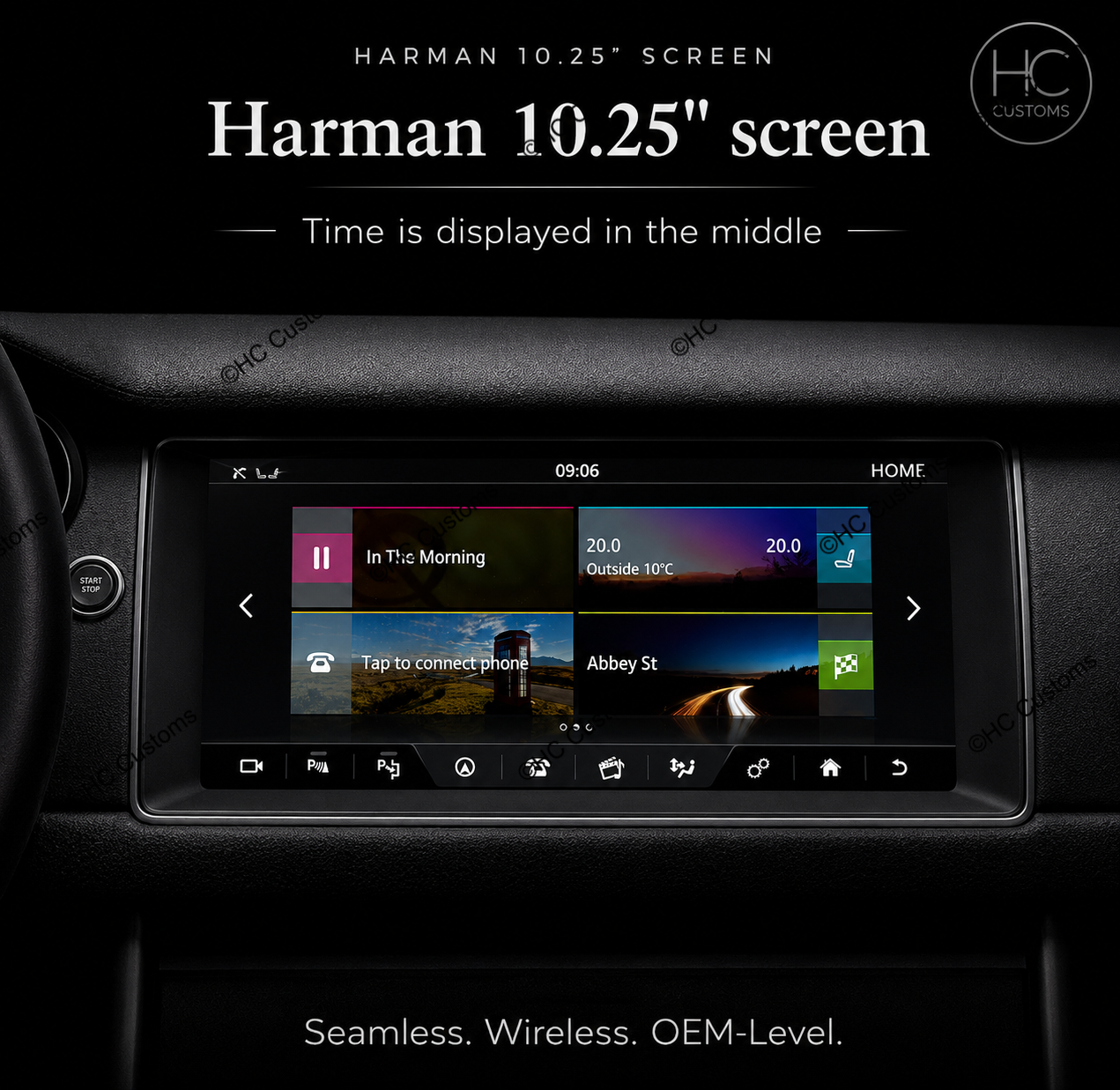 Wireless Apple CarPlay & Android Auto for Land Rover & Jaguar (10.25” Harman Systems)