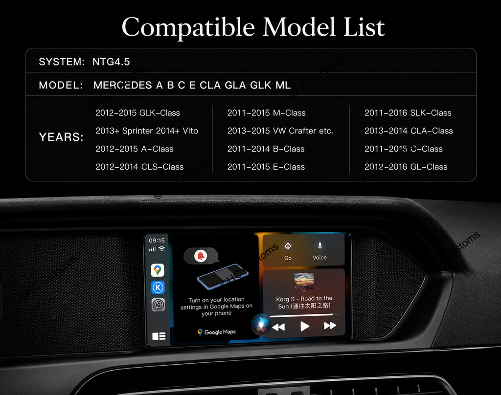 Wireless Apple CarPlay & Android Auto Module for Mercedes NTG4.5 (Becker System, 2011–2016)