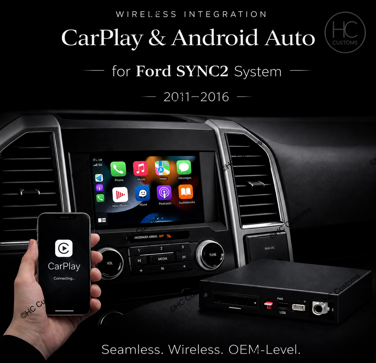 Wireless Apple CarPlay & Android Auto Retrofit Module for Ford SYNC 2 (Focus, Fiesta & Edge)